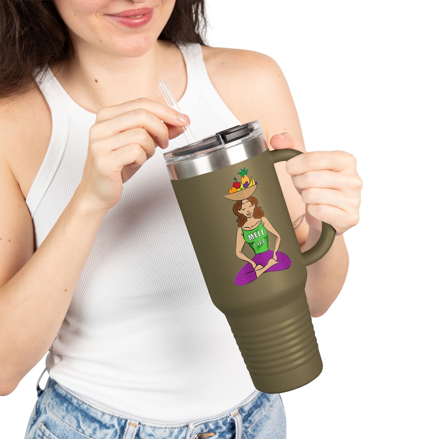 Travel Mug (40 oz) - Yoga Lady 1