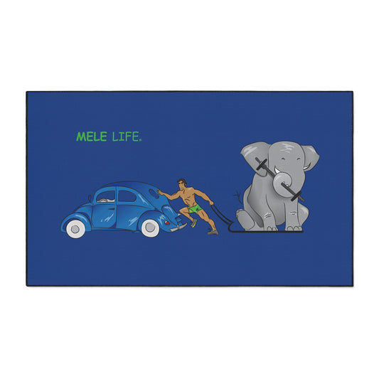 Floor Mat - Strong Brown Man  (blue)