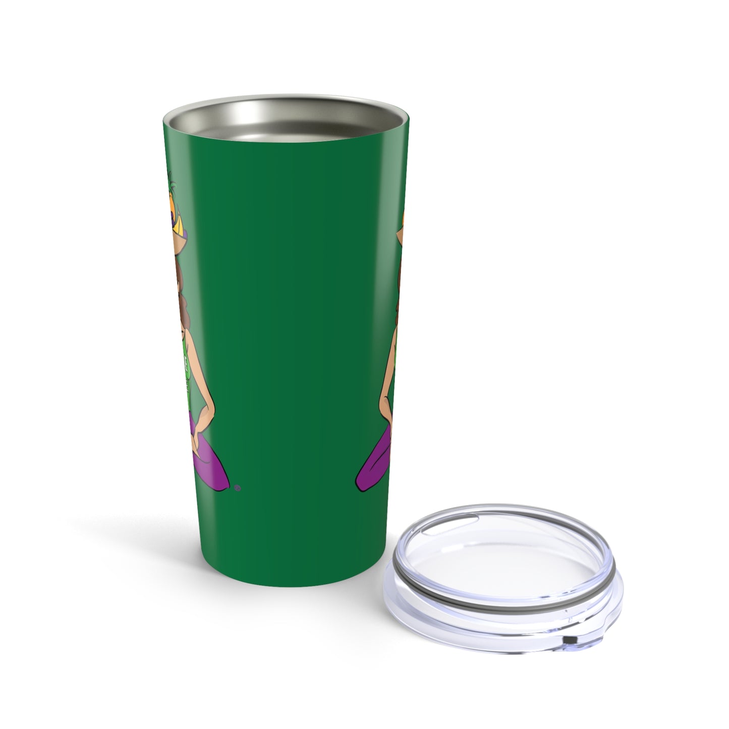 Tumbler (20oz) - Yoga Lady 1  (green)