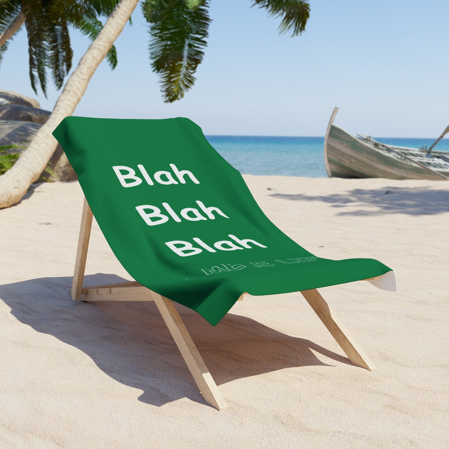 Beach, Bath & Pool Towel - Blah Blah Blah (green)