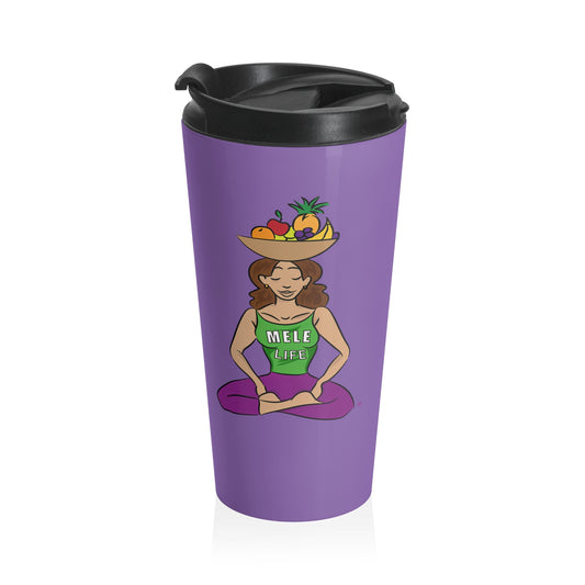 Travel Mug (15oz) - Yoga Lady 1  (purple)