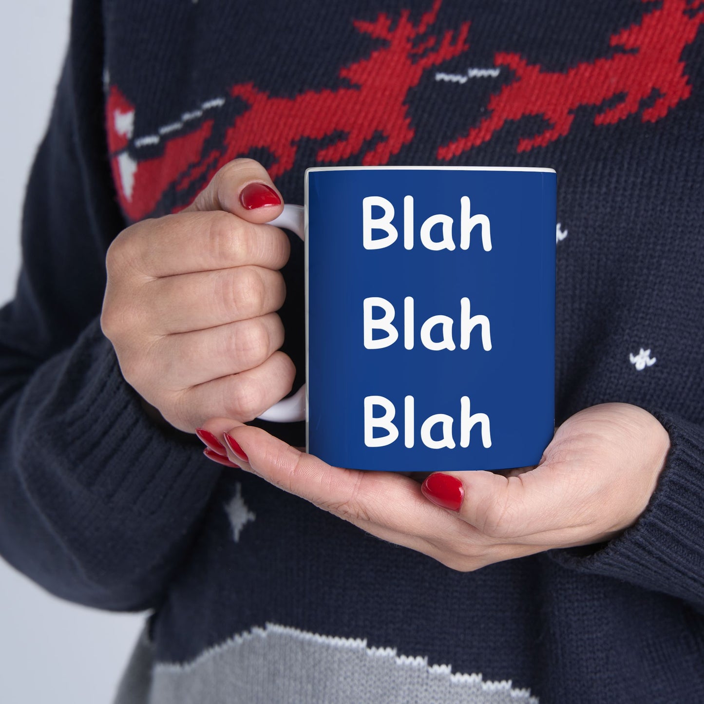 Coffee Mug (11oz/15oz) - Blah Blah Blah  (blue)