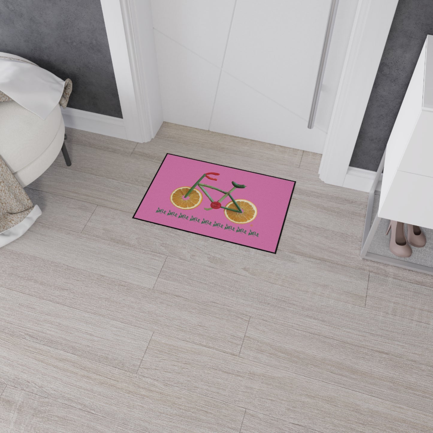 Floor Mat - Veggie Bike  (pink)
