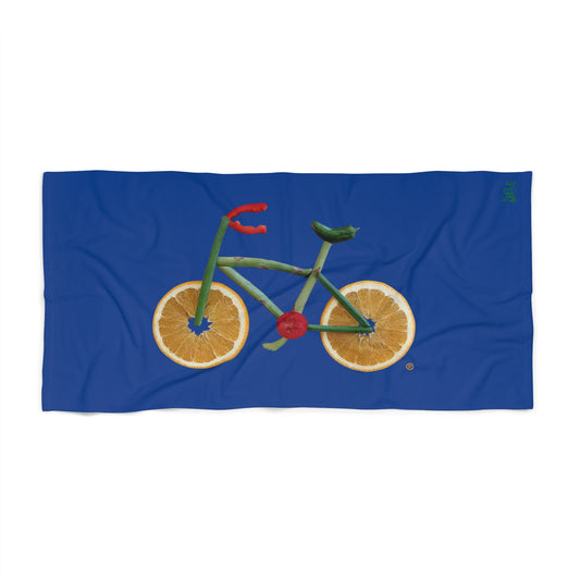 Beach, Bath & Pool Towel - Veggie Bike  (blue)