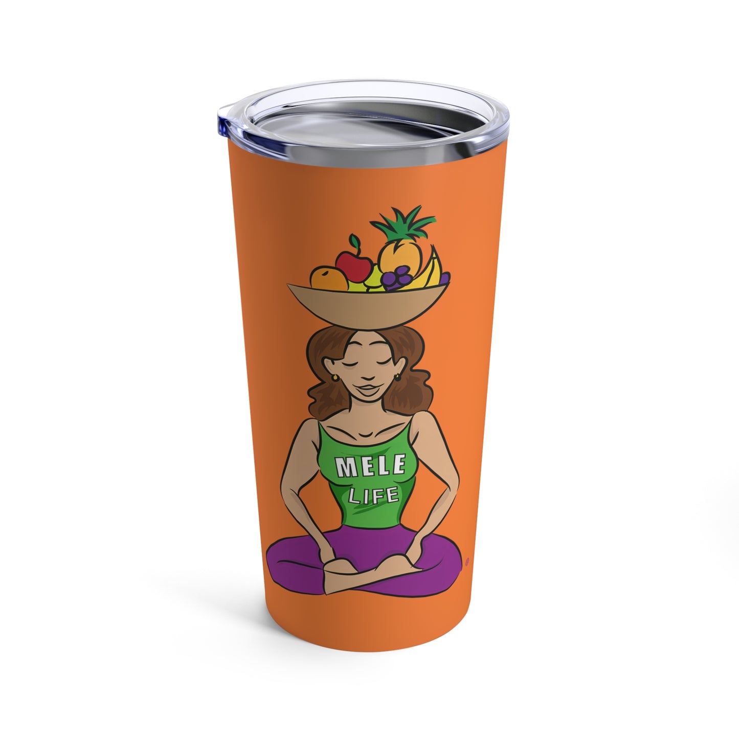 Tumbler 20oz - Yoga Lady1   (orange)