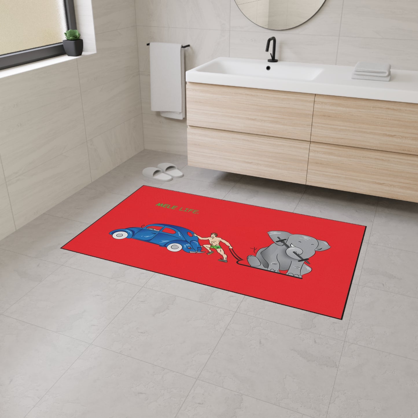 Floor Mat - Strong White Man  (red)
