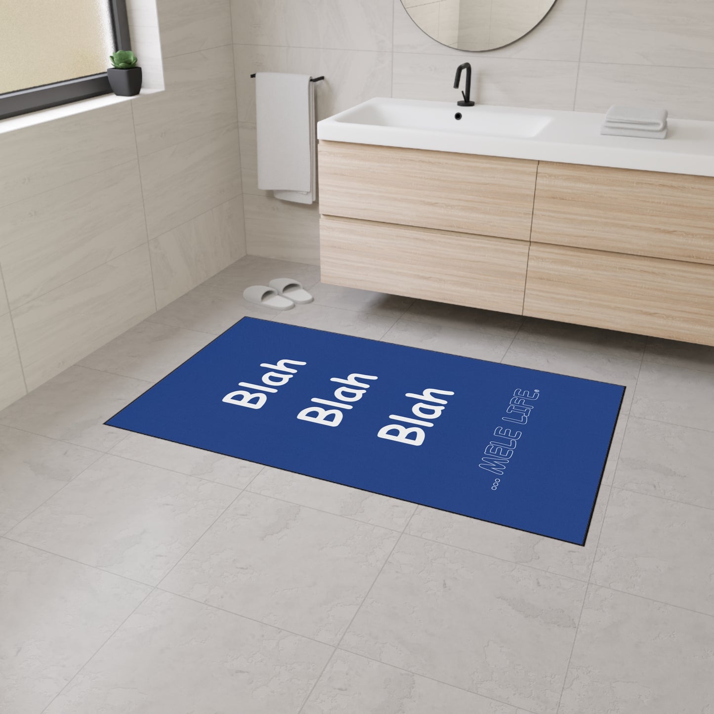 Floor Mat - Blah Blah Blah   (blue)