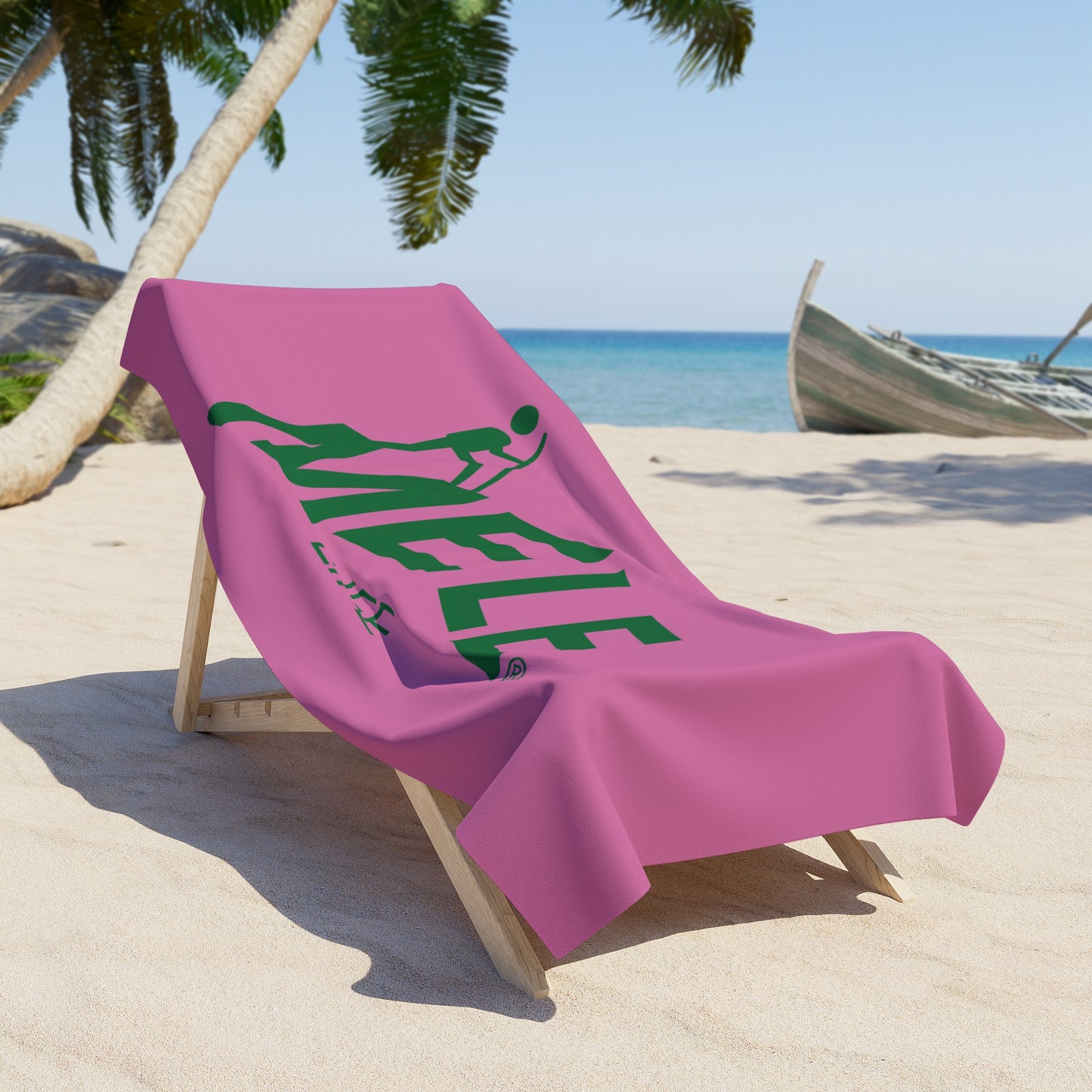 Beach, Bath & Pool Towel - MELE LIFE logo  (pink)