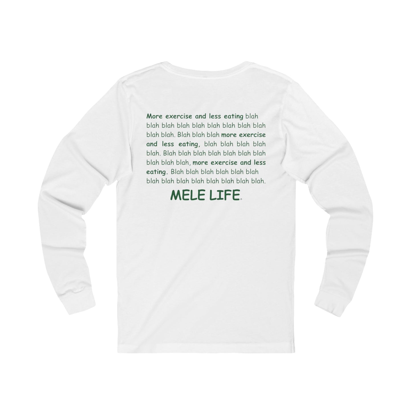 Long Sleeve Tee (Unisex) - MELE LIFE logo  (green text)