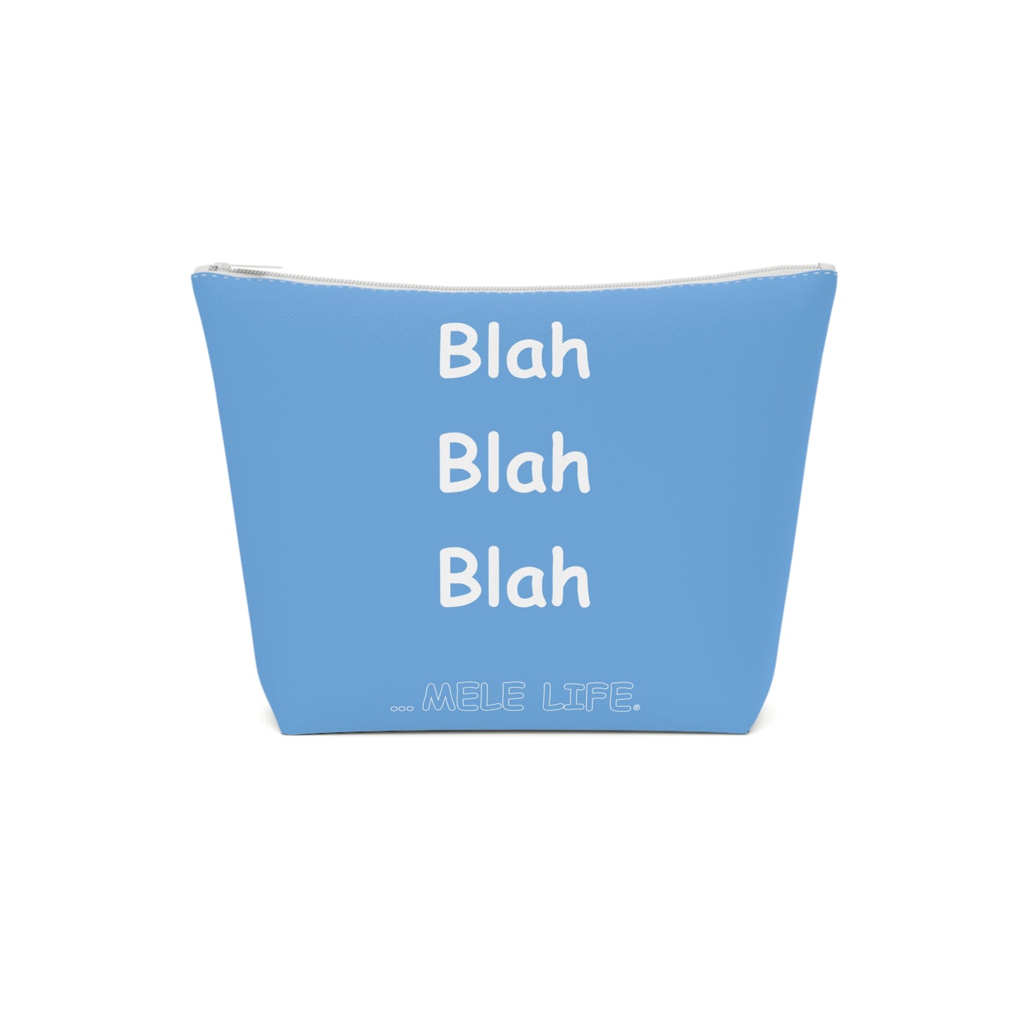 Cosmetic Bag - Blah Blah Blah   (light blue)