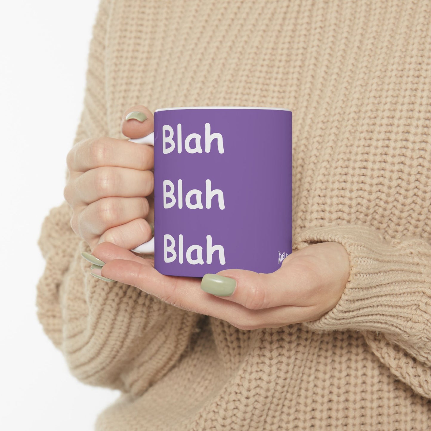 Coffee Mug (11oz/15oz) - Blah Blah Blah  (purple)