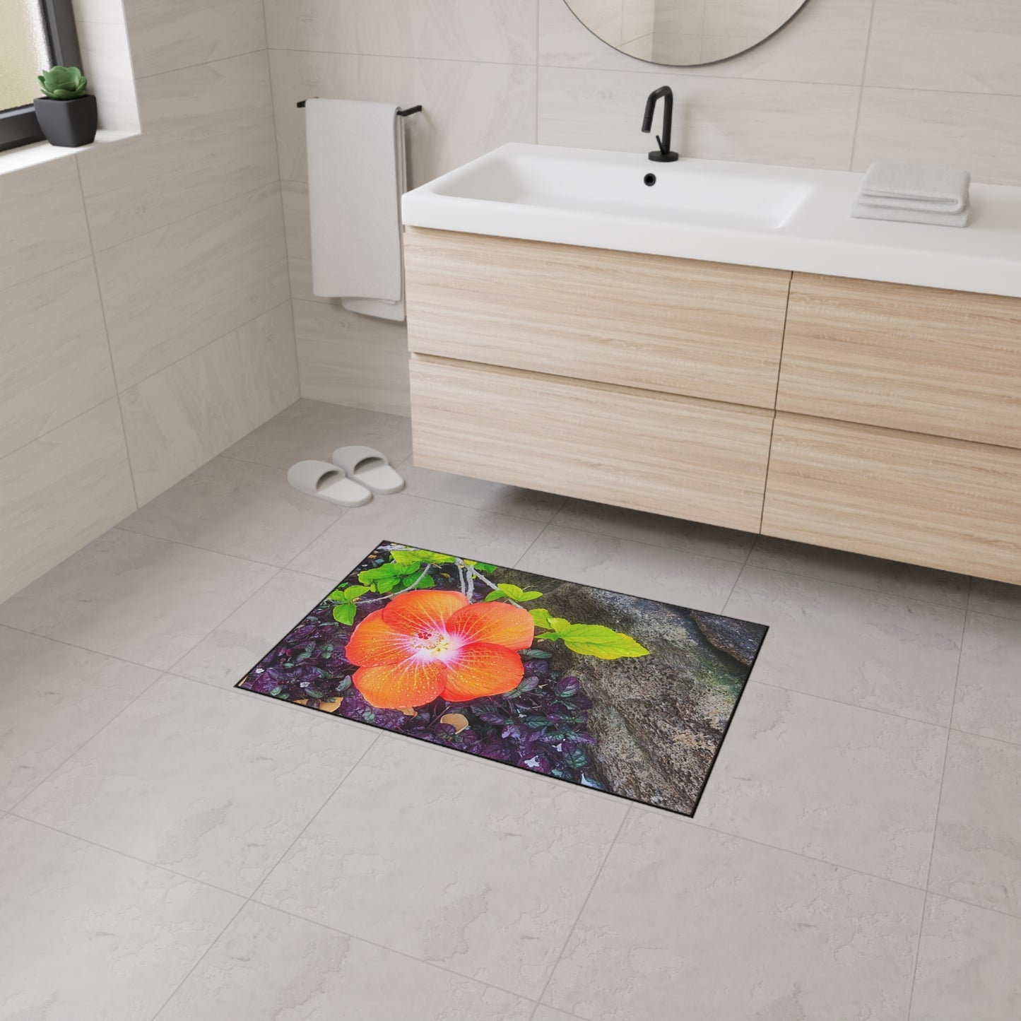 Floor Mat - Hawaiian Hibiscus Flower