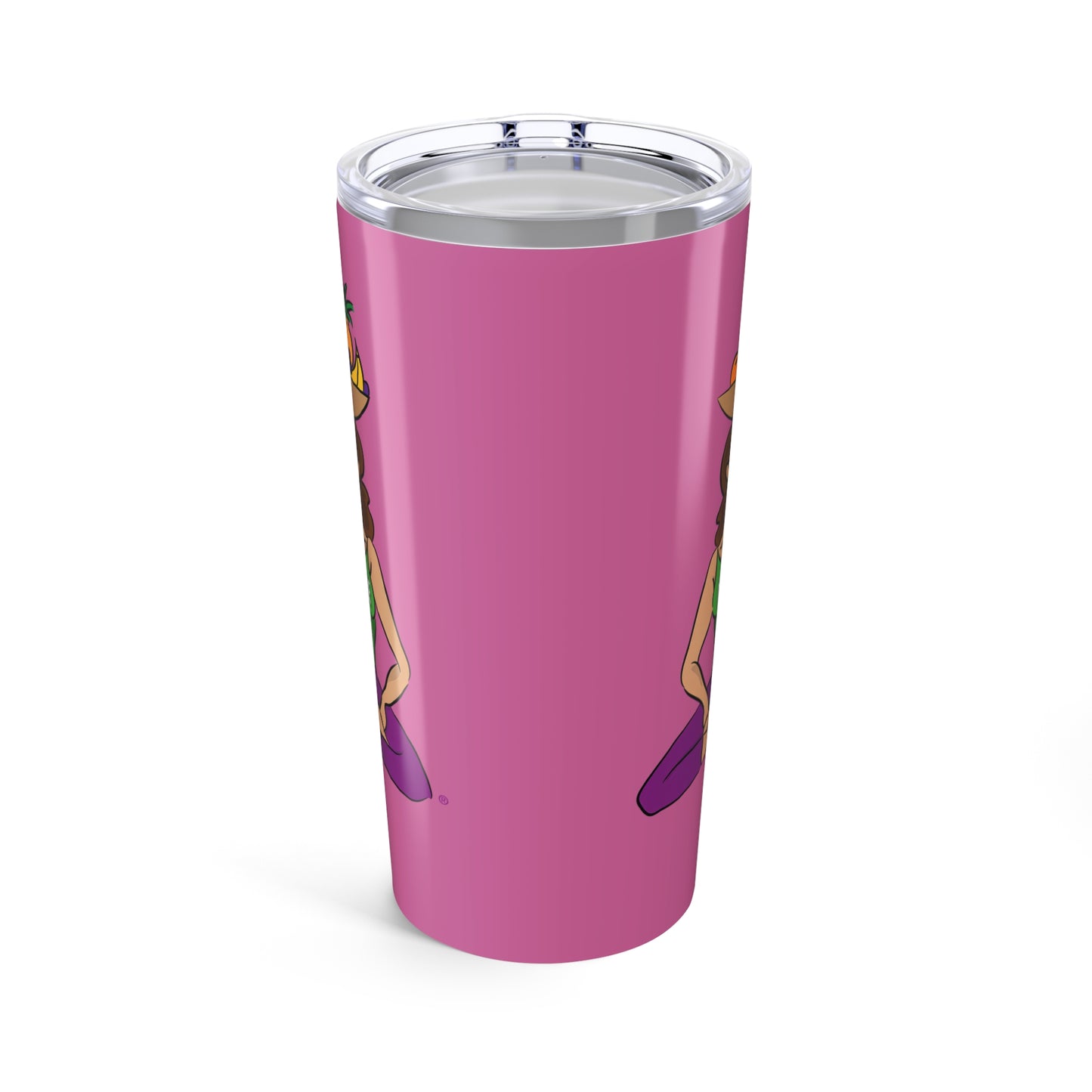 Tumbler (20oz) - Yoga Lady 1  (pink)