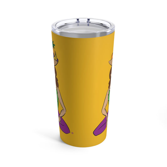 Tumbler 20oz - Yoga Lady1   (yellow)