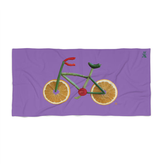 Beach, Bath & Pool Towel - Veggie Bike  (purple)