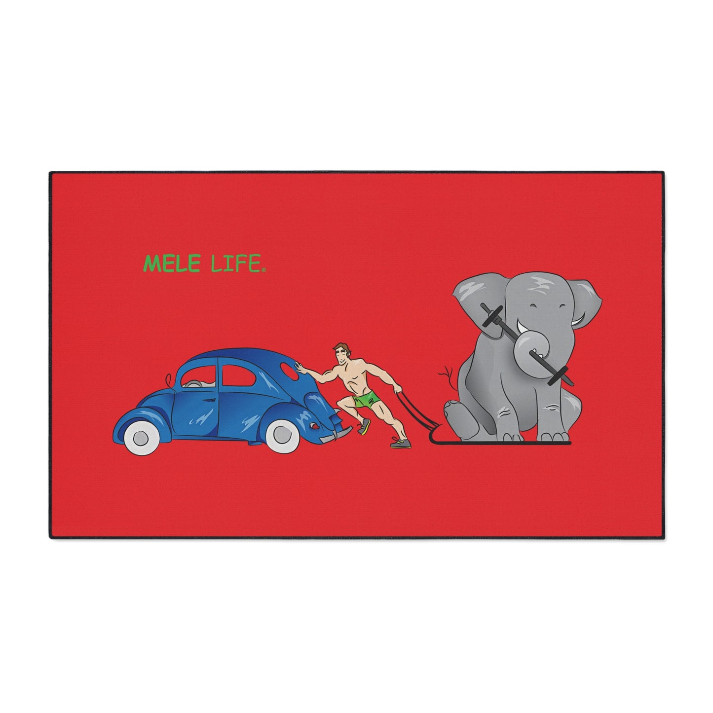 Floor Mat - Strong White Man  (red)