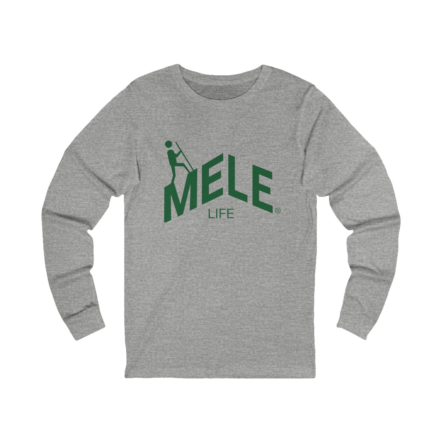 Long Sleeve Tee (Unisex) - MELE LIFE logo  (green text)