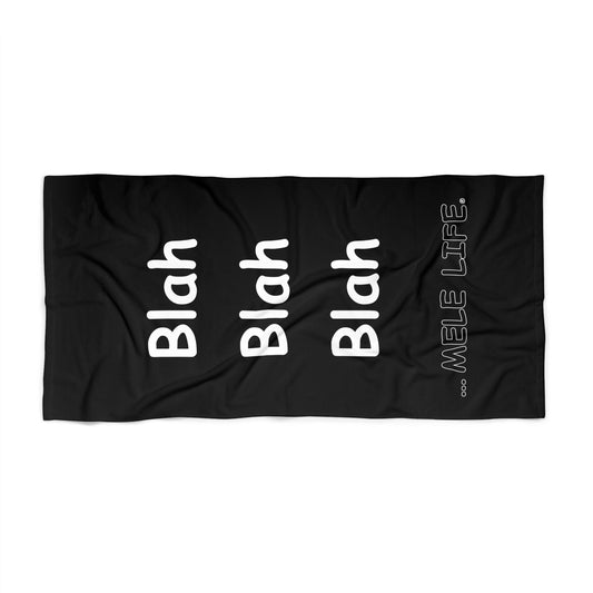 Beach, Bath & Pool Towel - Blah Blah Blah (black)