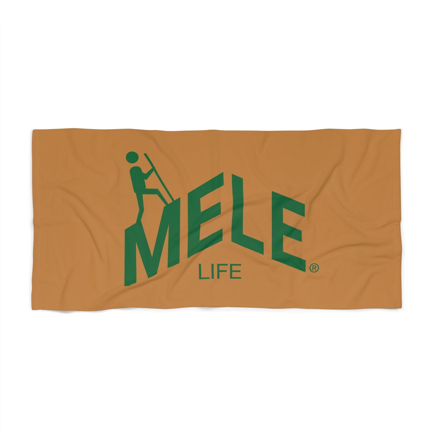 Beach, Bath & Pool Towel - MELE LIFE logo  (brown)