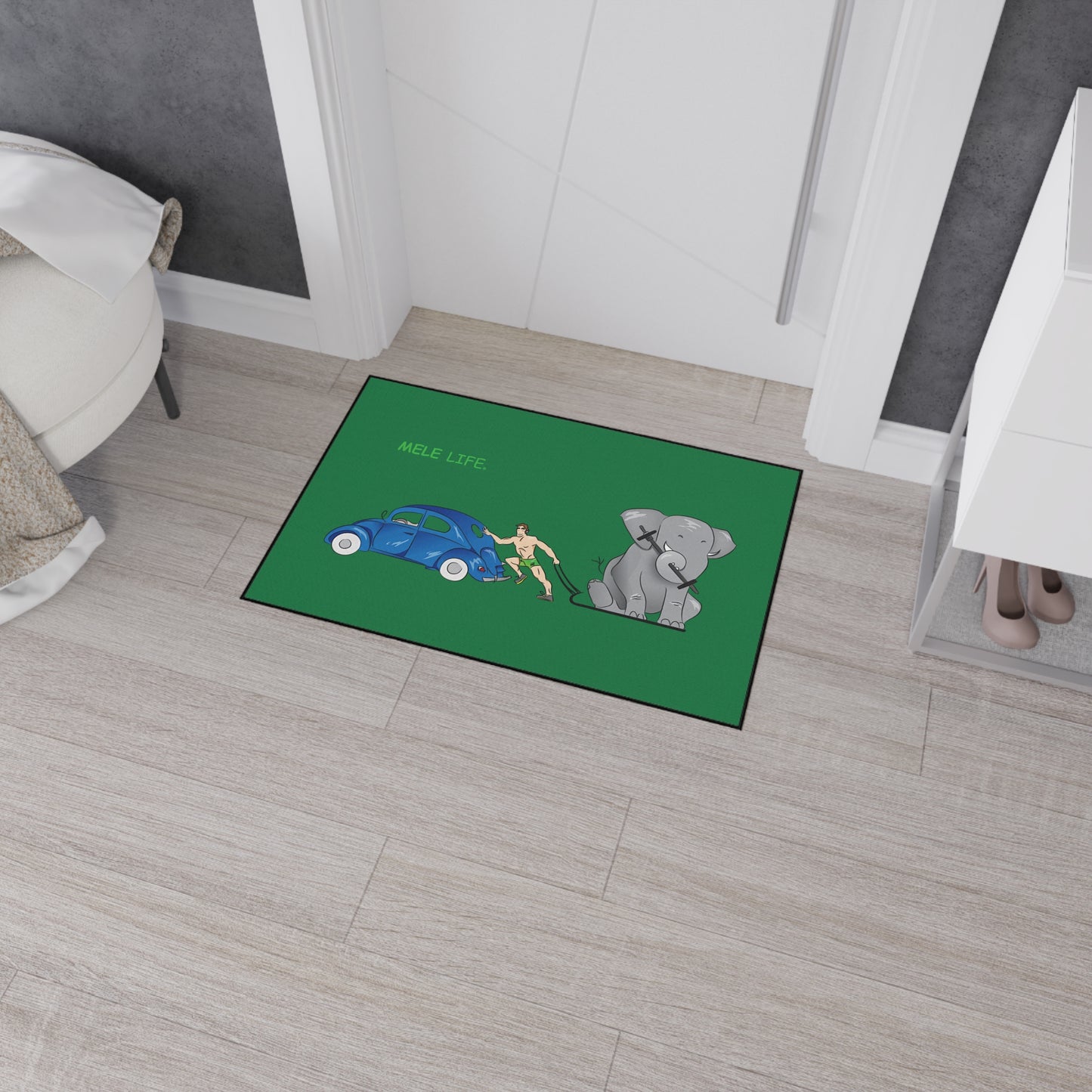 Floor Mat - Strong White Man  (green)