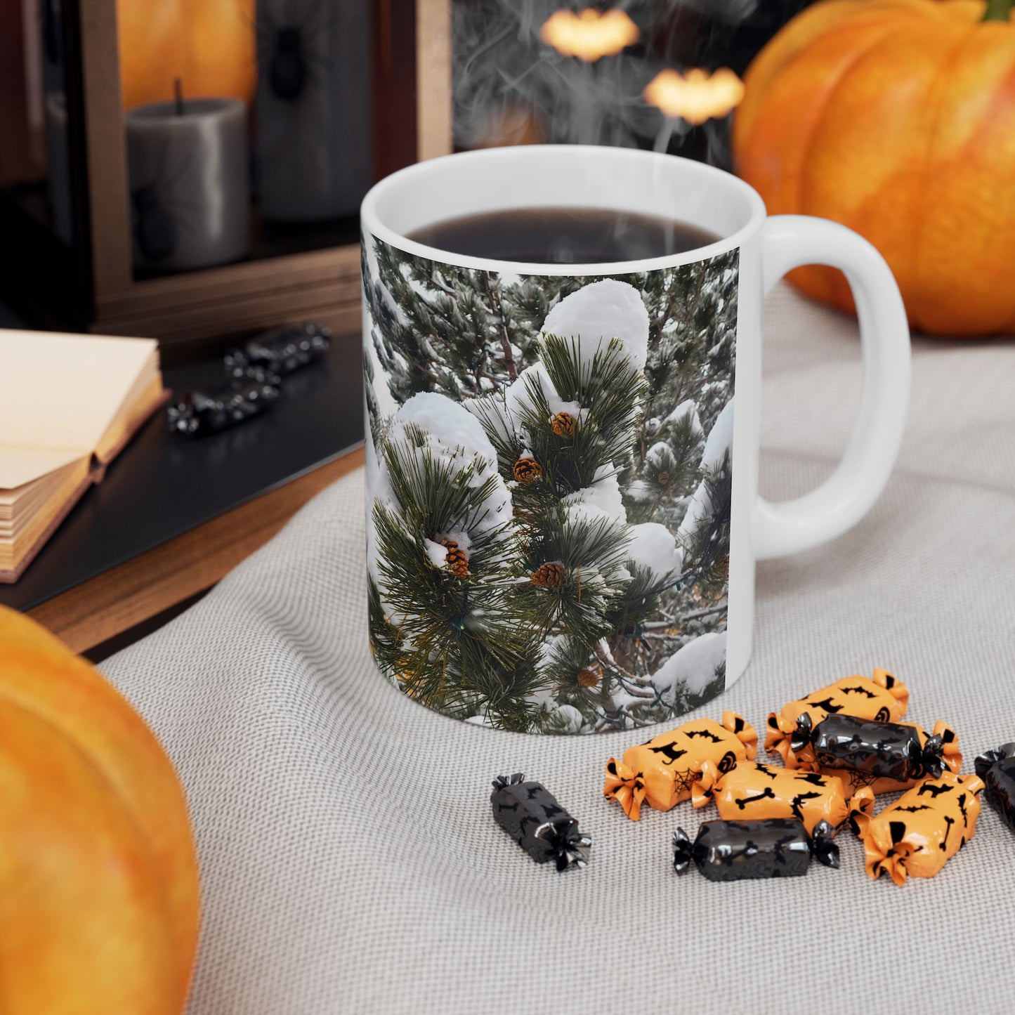 Coffee Mug (11oz/15oz) - Pine Cones in snow