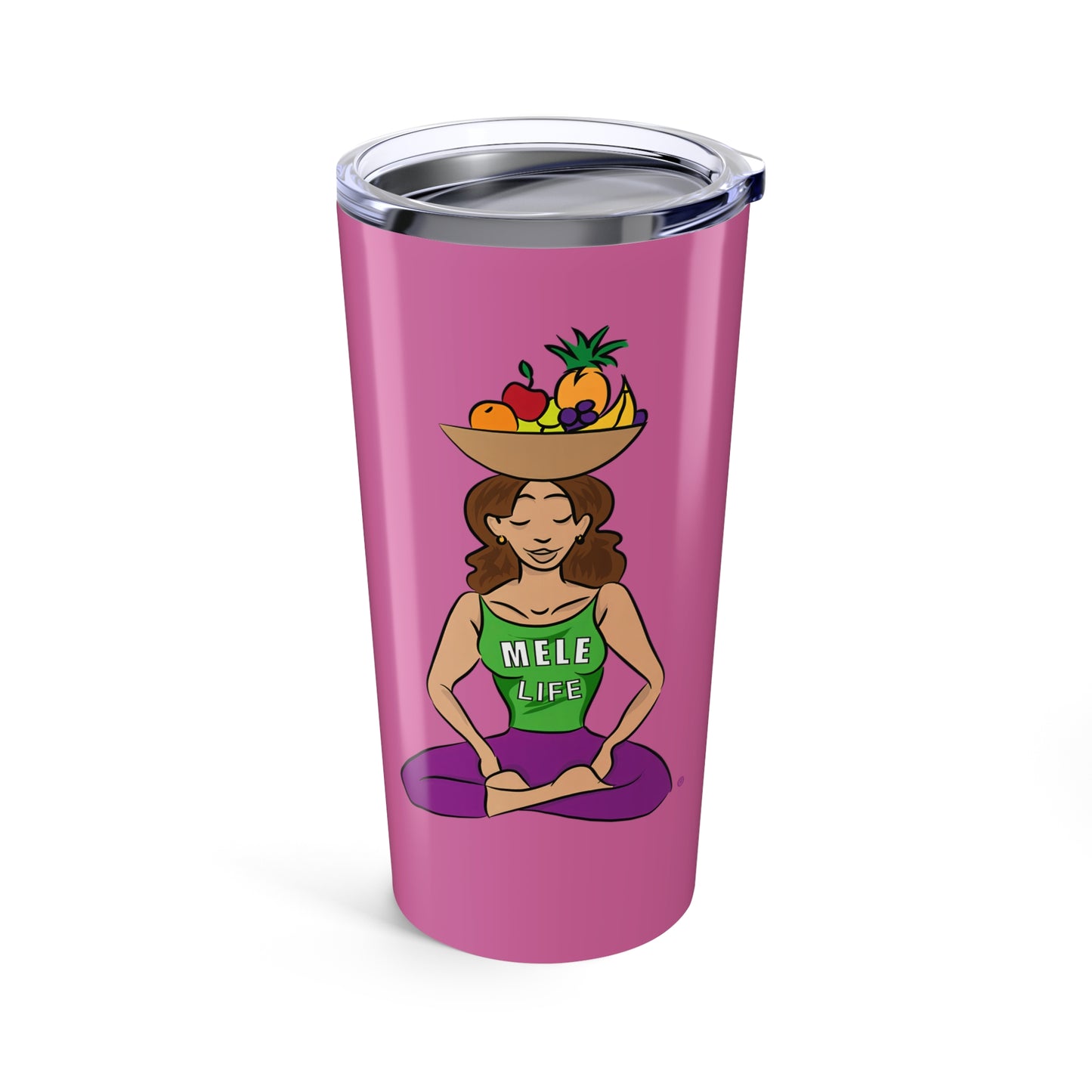 Tumbler (20oz) - Yoga Lady 1  (pink)