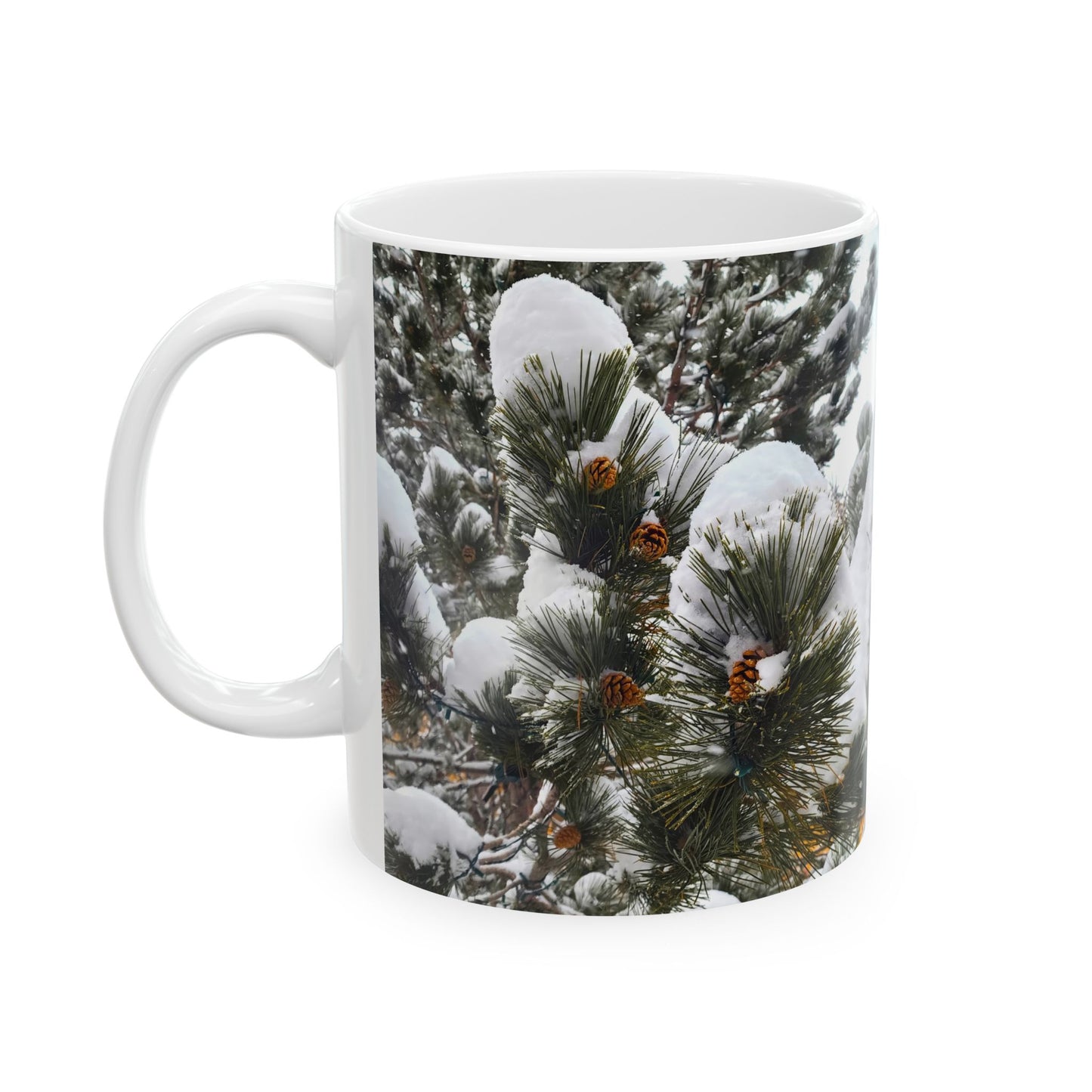 Coffee Mug (11oz/15oz) - Pine Cones in snow