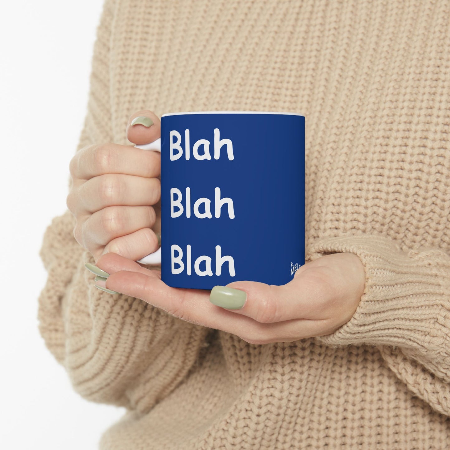 Coffee Mug (11oz/15oz) - Blah Blah Blah  (blue)