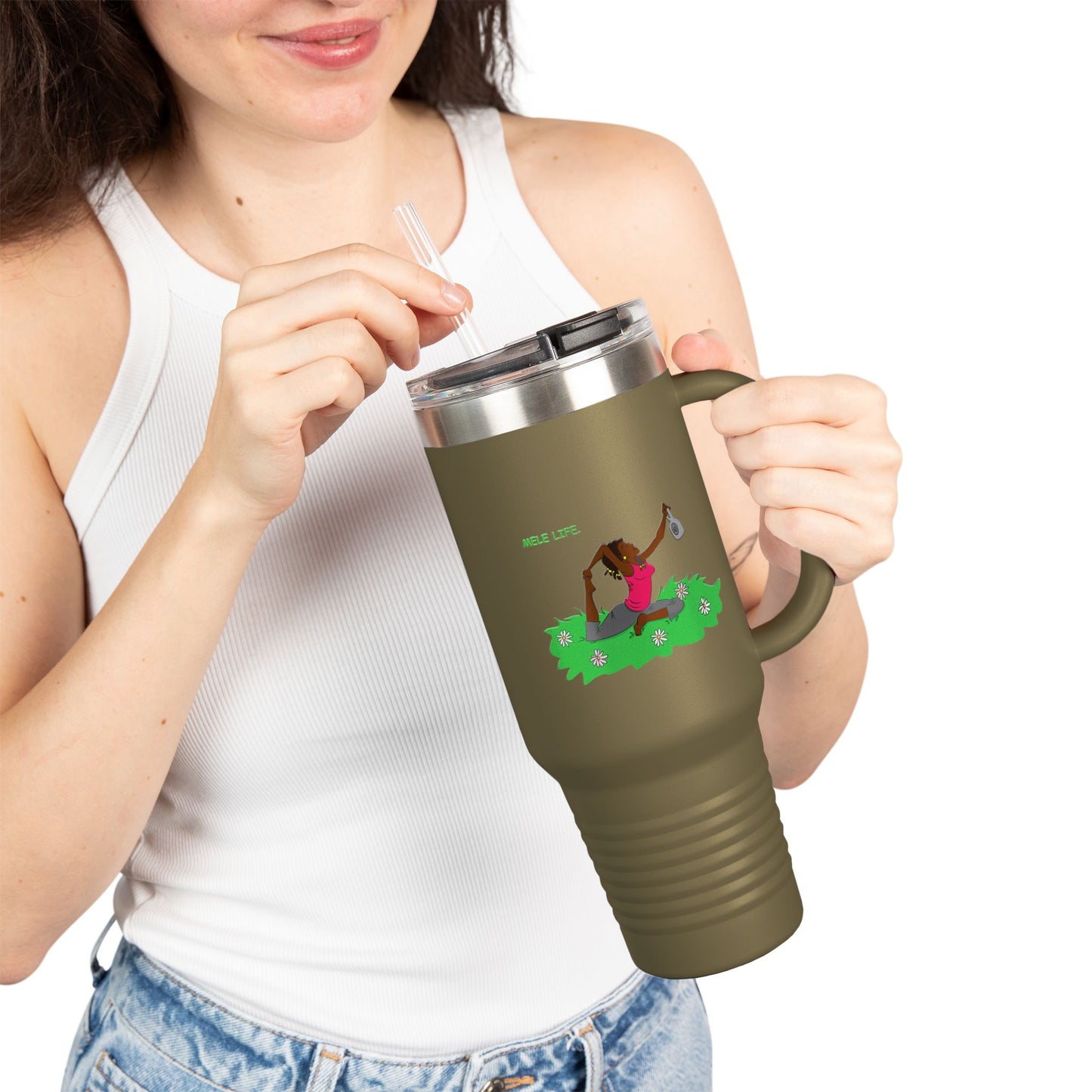 Travel Mug (40 oz) - Yoga Lady 2