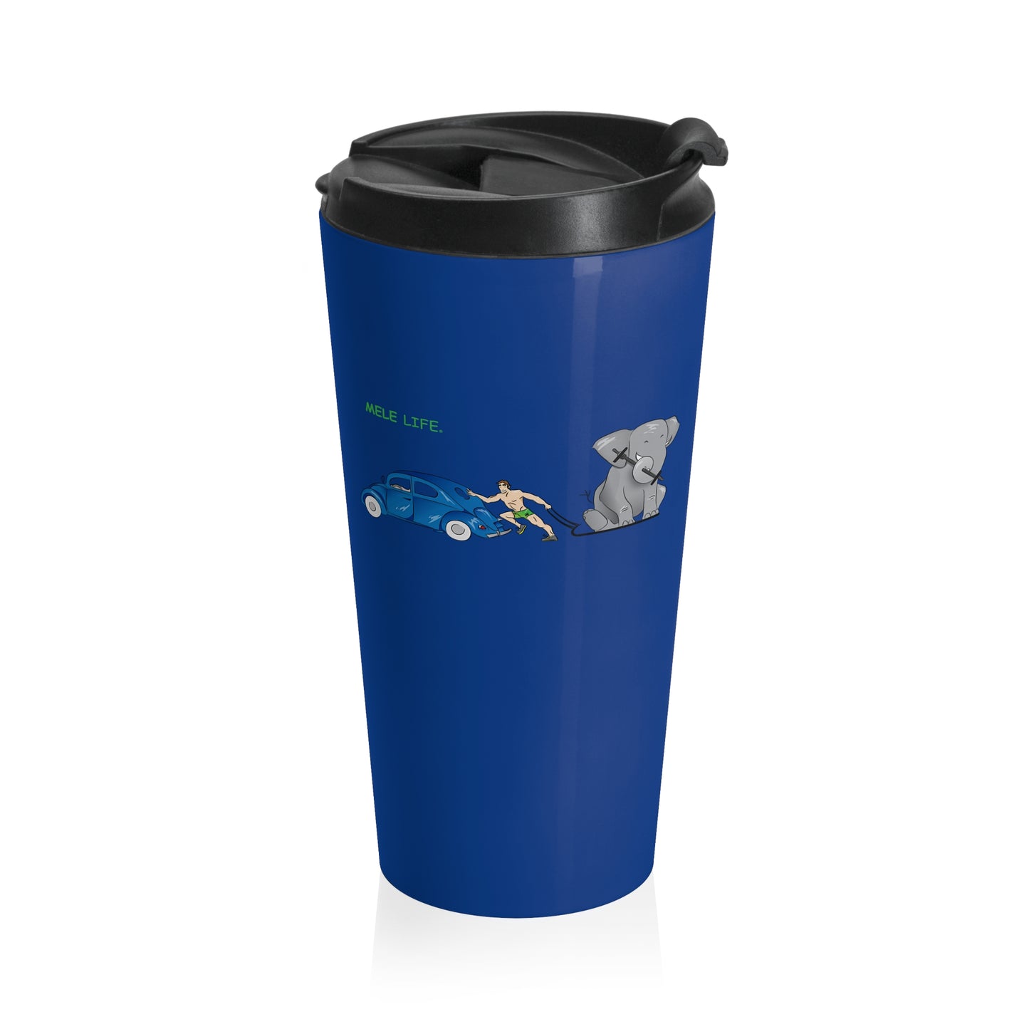 Travel Mug (15oz) - Strong White Man  (blue)