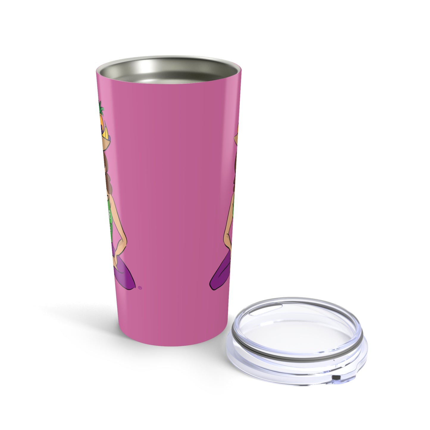 Tumbler (20oz) - Yoga Lady 1  (pink)