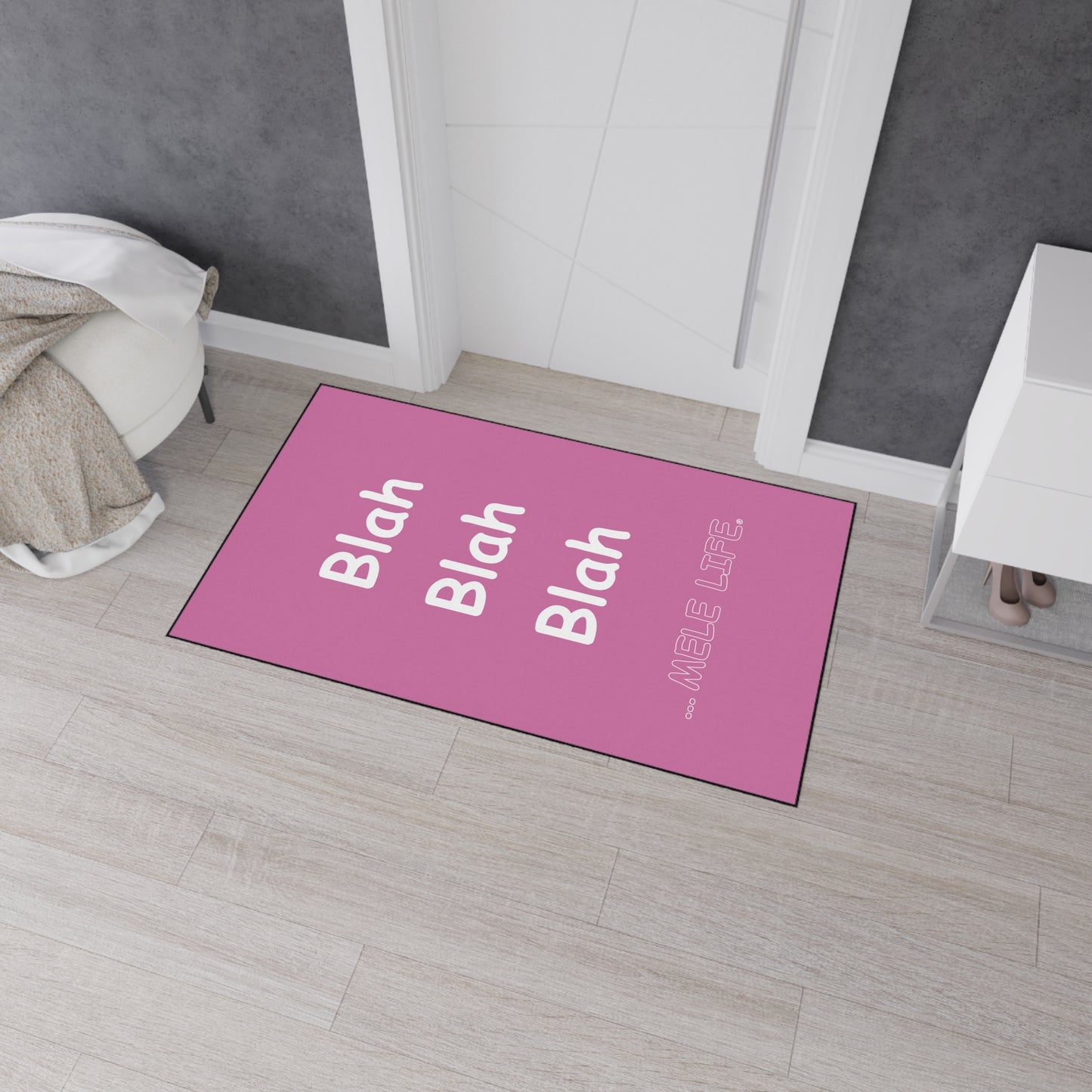 Floor Mat - Blah Blah Blah   (pink)