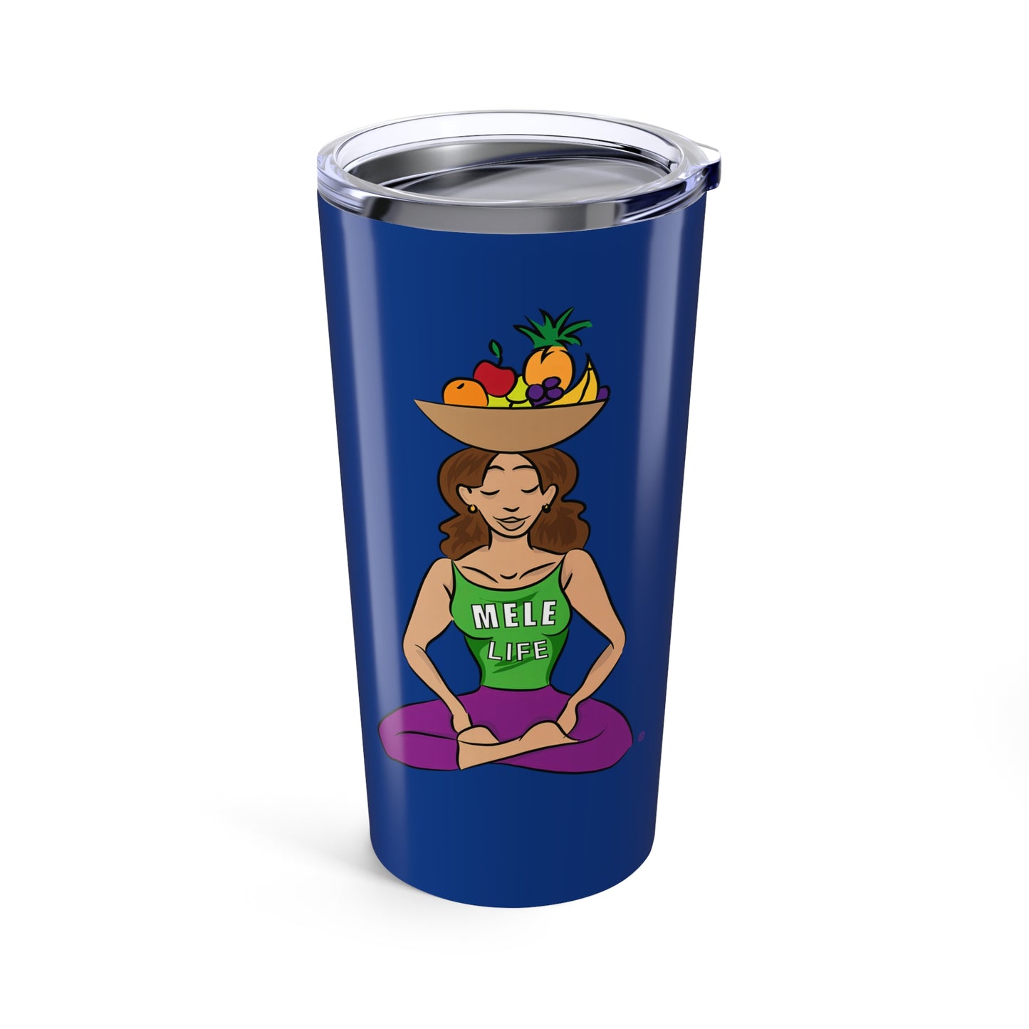Tumbler (20oz) - Yoga Lady 1  (blue)