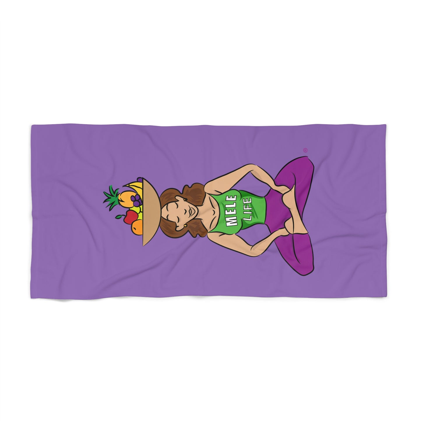 Beach, Bath & Pool Towel - Yoga Lady1  (purple)