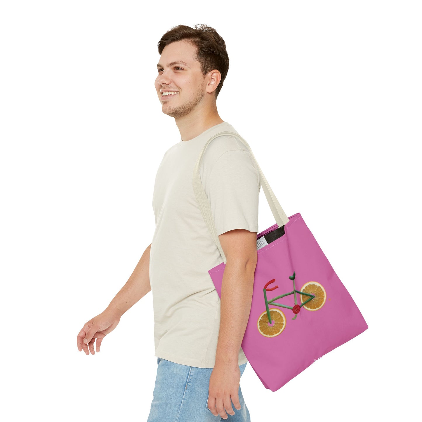 Tote Bag - Veggie Bike  (pink)
