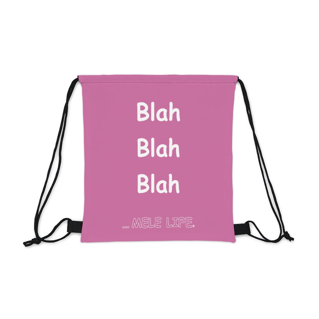 Drawstring Bag - Blah Blah Blah   (pink)