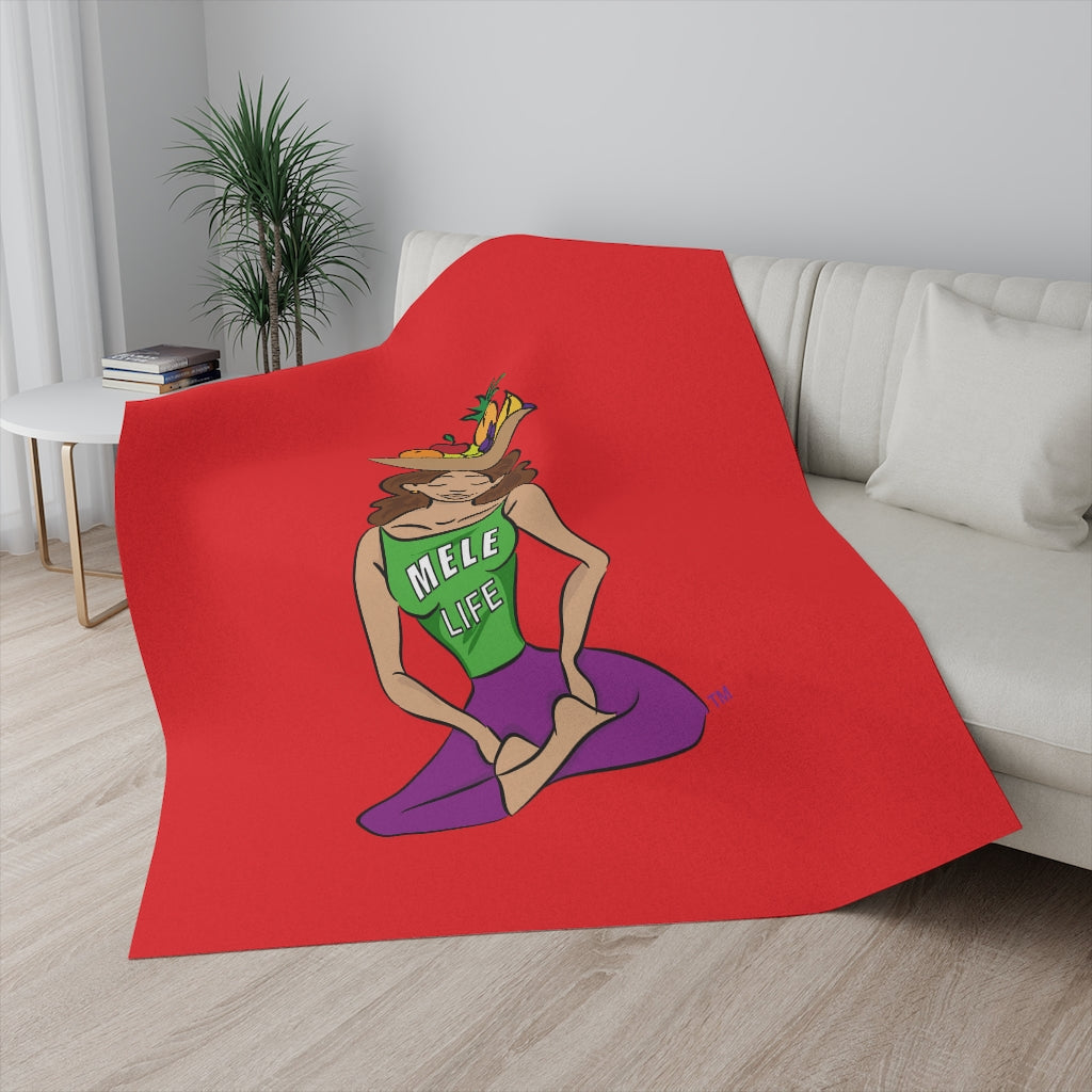 Blanket - Yoga Lady1  (red)