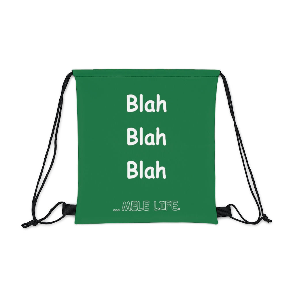 Drawstring Bag - Blah Blah Blah   (green)