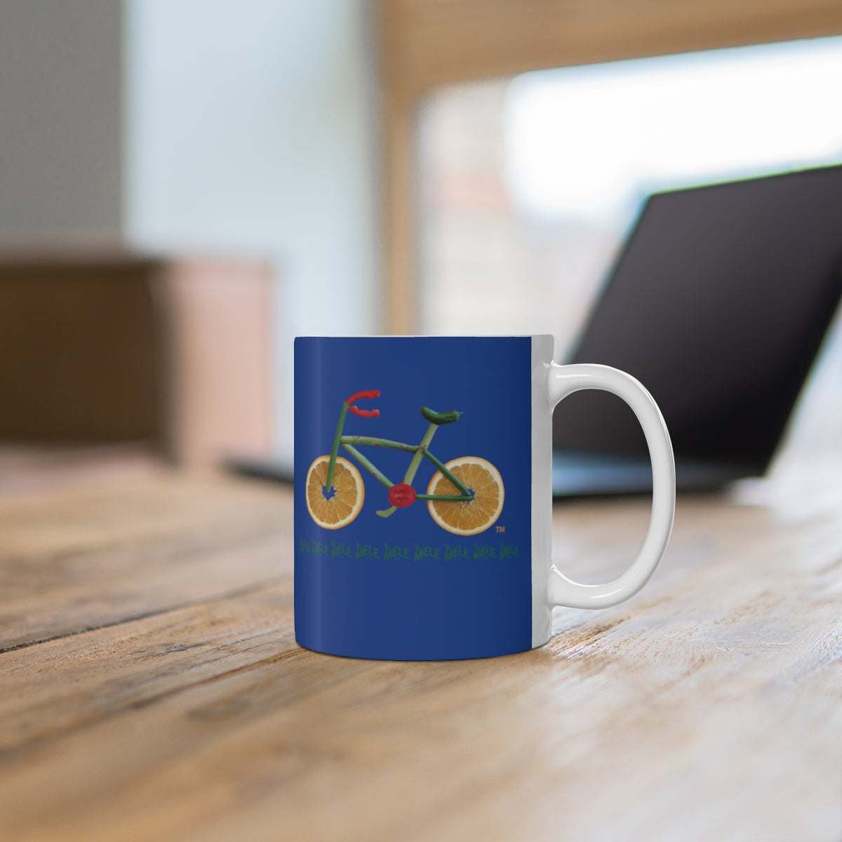 Coffee Mug - Veggie Bike  (dark blue)