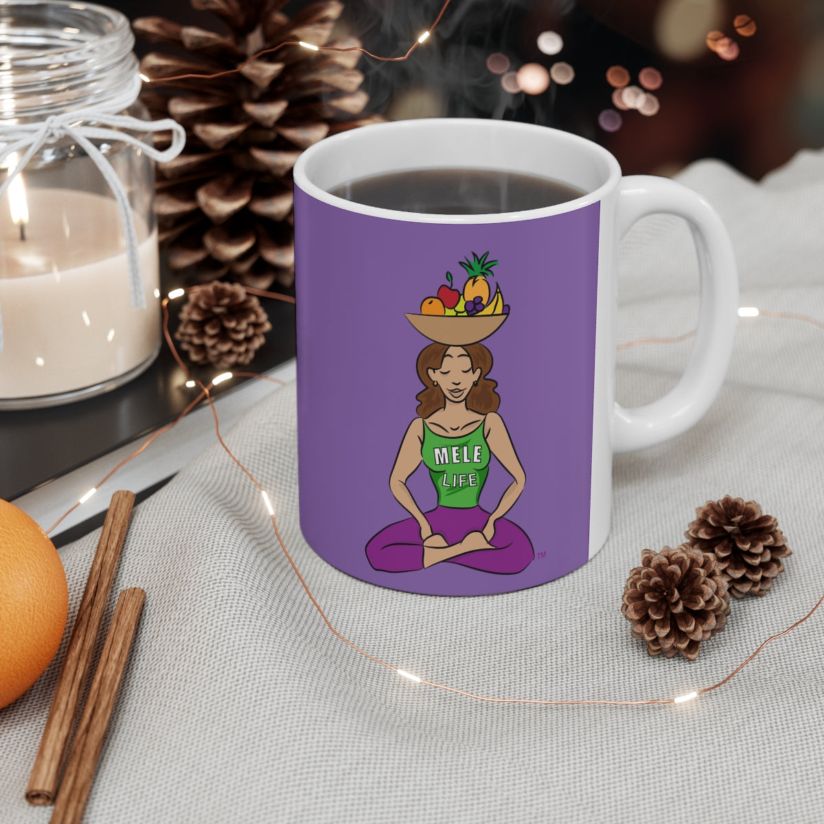 Coffee Mug - Yoga Lady 1   (purple)