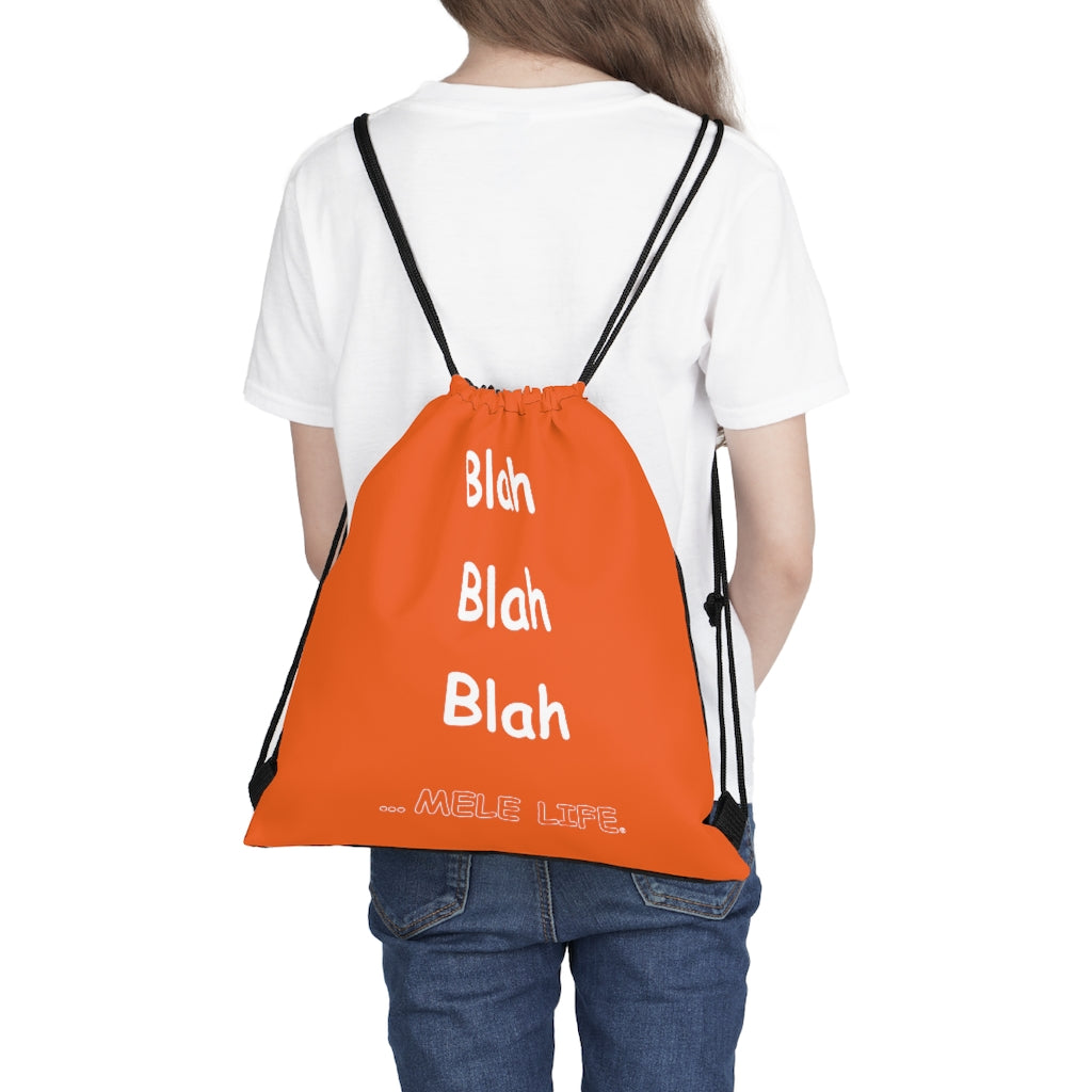 Drawstring Bag - Blah Blah Blah   (orange)