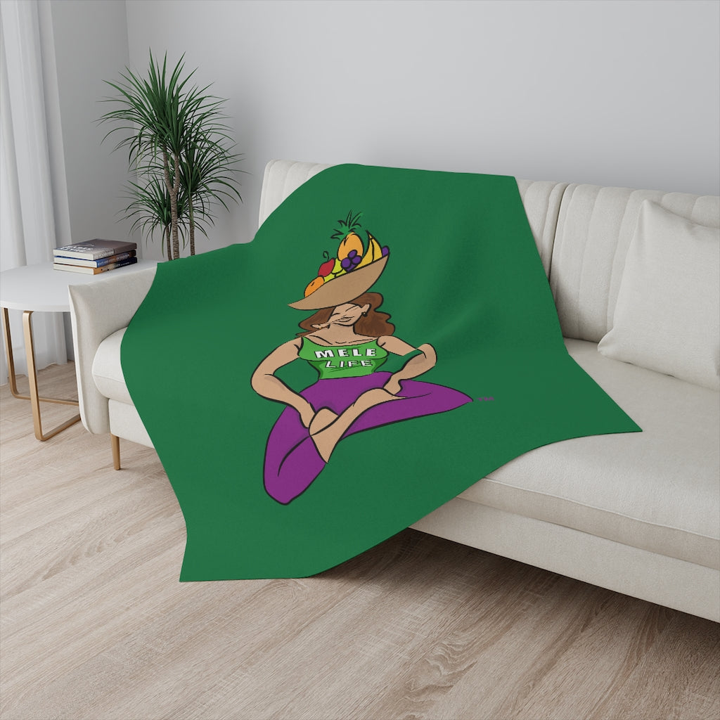 Blanket - Yoga Lady1  (green)