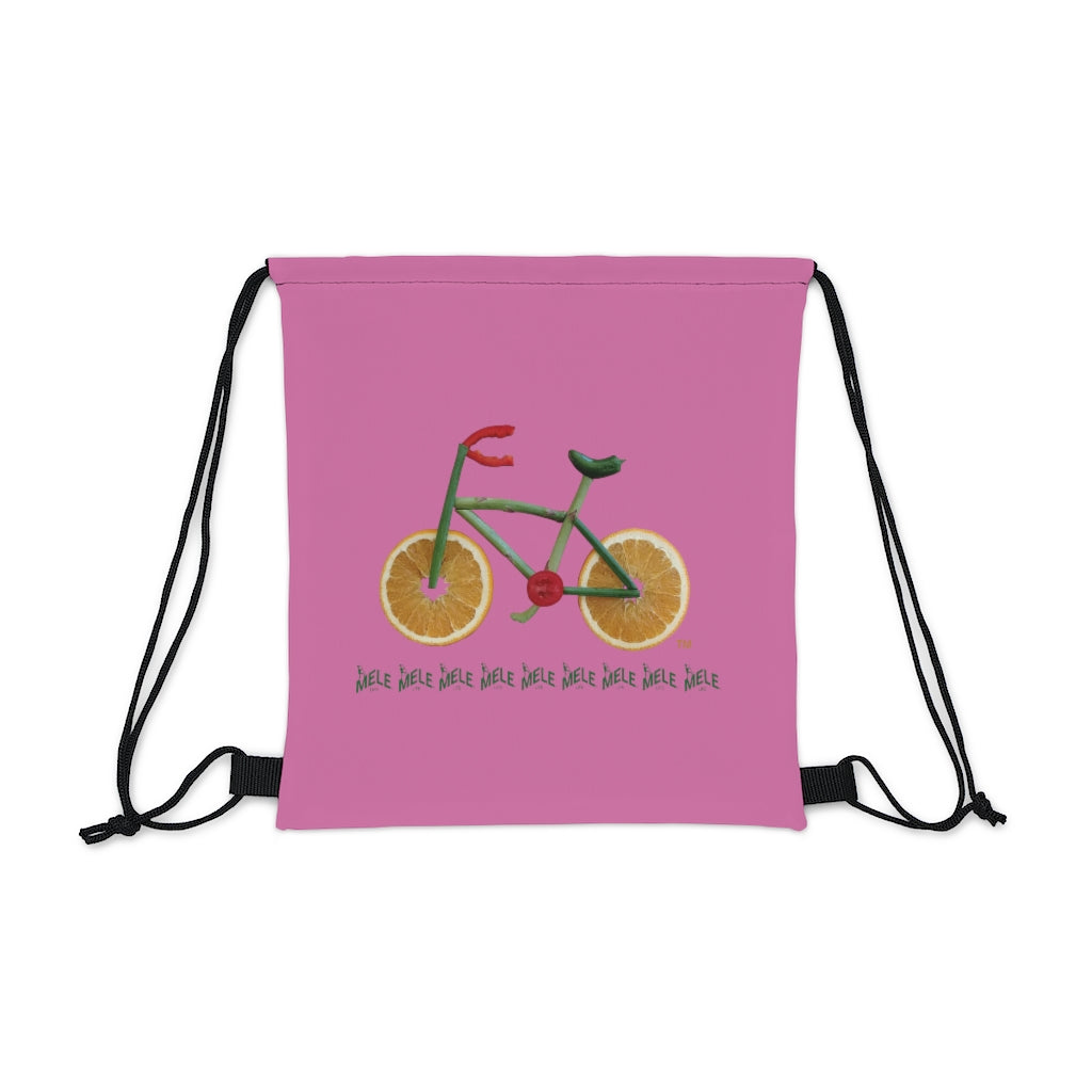 Drawstring Bag - Veggie Bike   (pink)