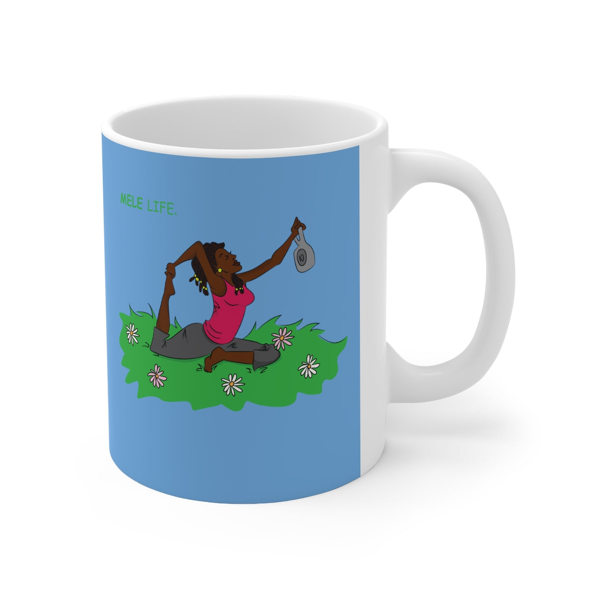 Coffee Mug - Yoga Lady 2   (light blue)