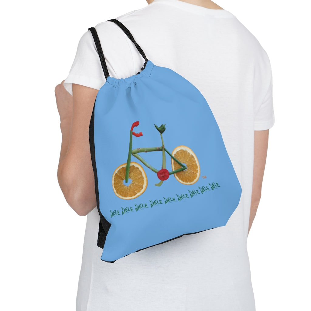 Drawstring Bag - Veggie Bike   (light blue)