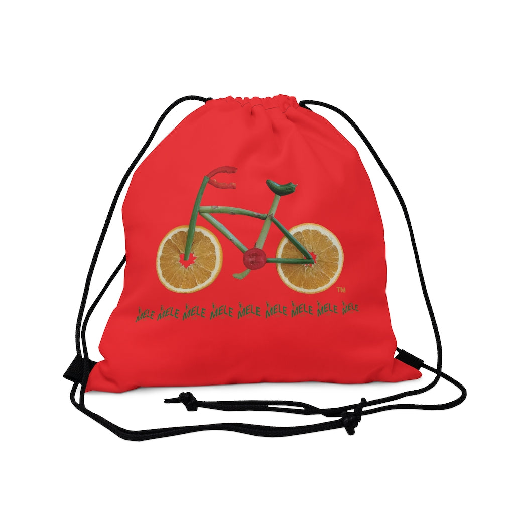 Drawstring Bag - Veggie Bike   (red)