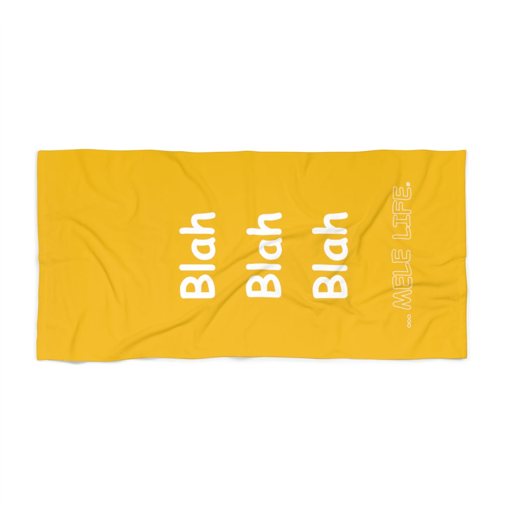 Beach, Bath & Pool Towel - Blah Blah Blah (yellow)
