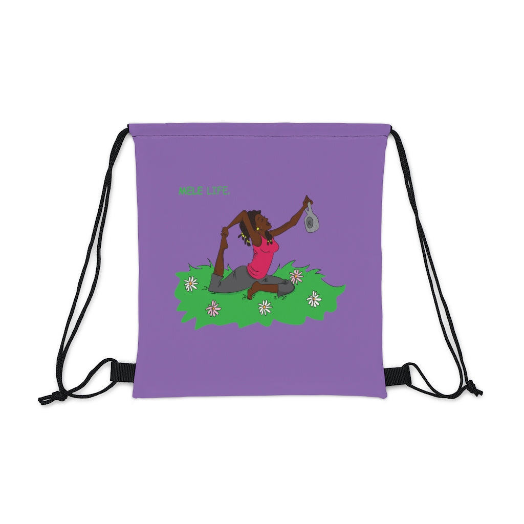 Drawstring Bag - Yoga Lady 2   (purple)