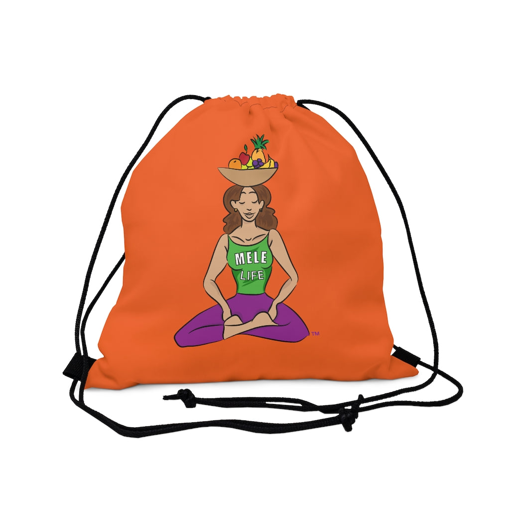 Drawstring Bag - yoga lady 1   (orange)