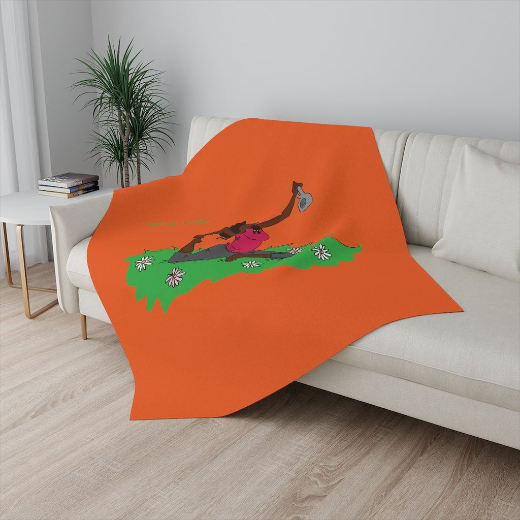 Blanket - Yoga Lady2   (orange)